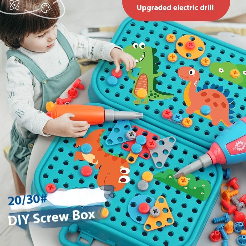 Electric Screw Tool Box Children&#39;s Toy Electric Drill Set