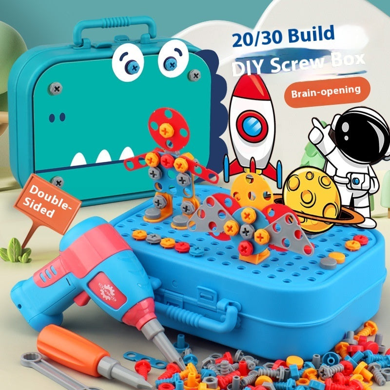 Electric Screw Tool Box Children&#39;s Toy Electric Drill Set