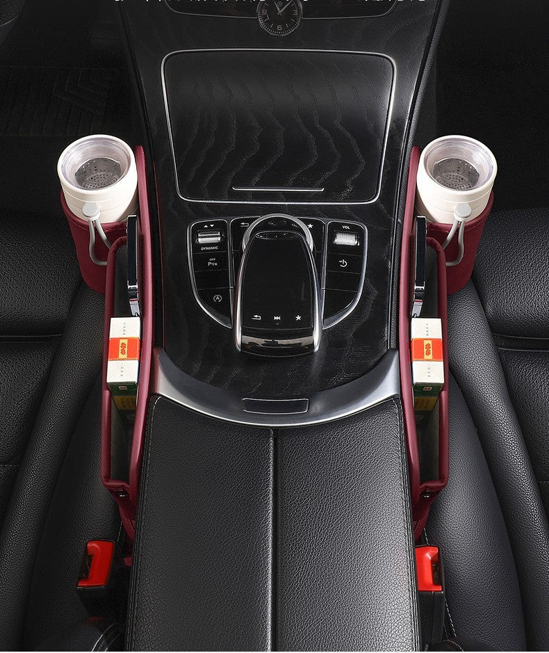 Car Seat Gap Organizer Auto Console Side Storage Box With Cup Holder