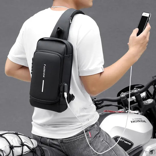 USB Charging Crossbody Shoulder Bag Multifunctional Anti-theft