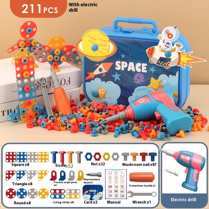 Electric Screw Tool Box Children&#39;s Toy Electric Drill Set