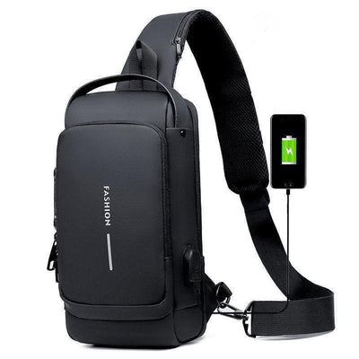 USB Charging Crossbody Shoulder Bag Multifunctional Anti-theft