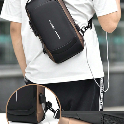 USB Charging Crossbody Shoulder Bag Multifunctional Anti-theft